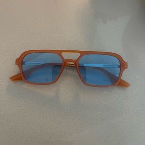 Blue lense sunglasses